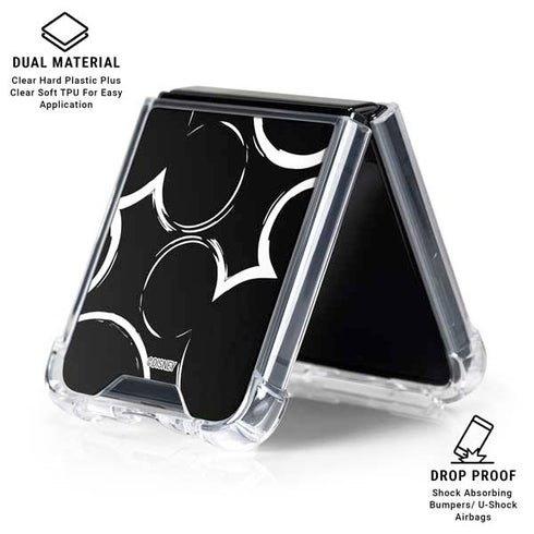 Disney Mickey Mouse Logo Pattern Galaxy Z Flip6 Clear Case